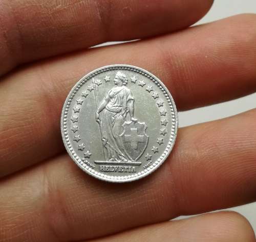 Switzerland 1944 UNC A-UNC Silver 1 Frank.