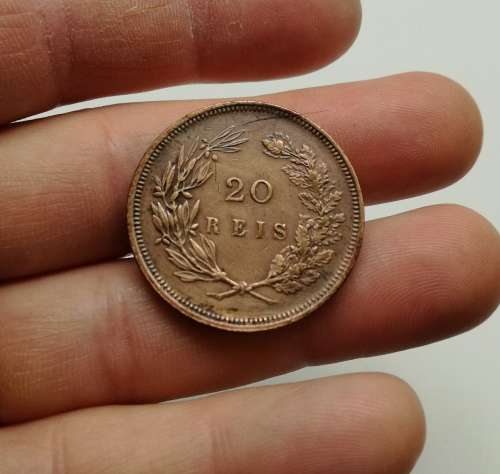 Portugal 1892 20 Reis. Good condition.