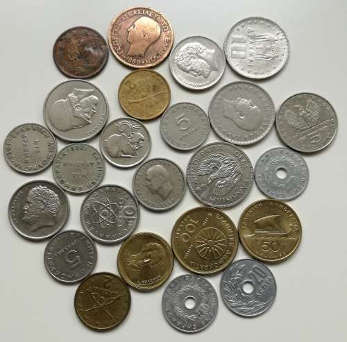Greece collection of 24 old coins. Some good.