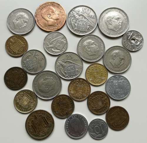Spain collection of 23 old coins. Some good.