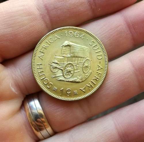 SOUTH AFRICAN 1964 UNC 1 CENT.