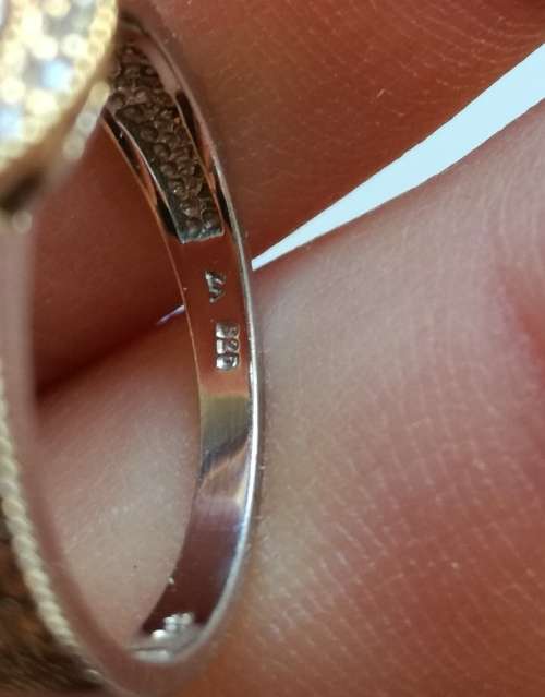 STERLING SILVER WITH 9CT GOLD BAND LADIES RING. BEAUTIFUL ITEM!!!