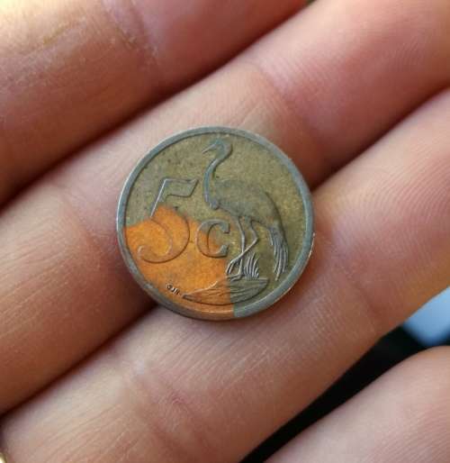 ERROR COIN. ERROR 2008 SOUTH AFRICA 5 CENT