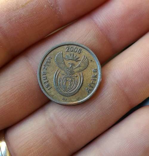 ERROR COIN. ERROR 2008 SOUTH AFRICA 5 CENT
