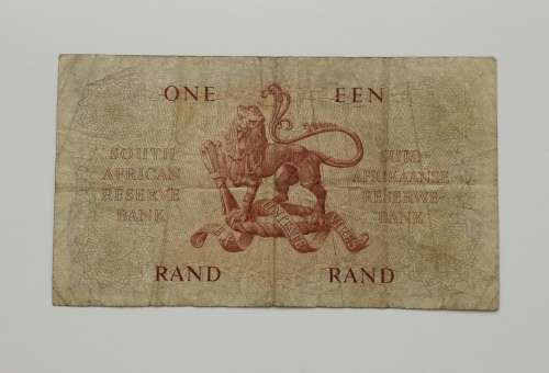 SOUTH AFRICA OLD ONE RAND G. RISSIK BANK NOTE.