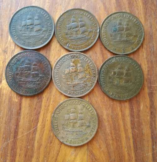 South Africa collection of union Penny's.
