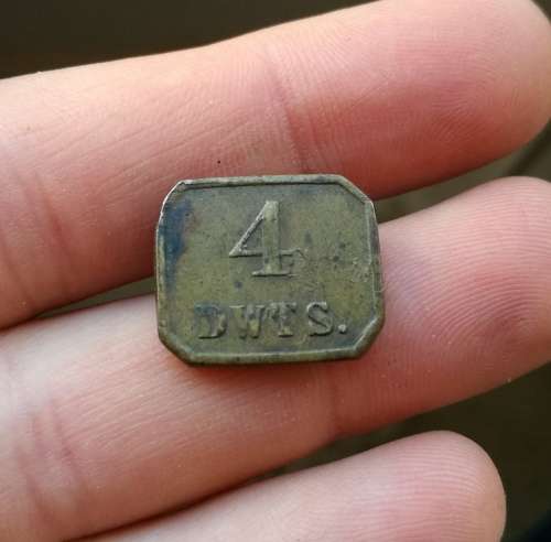 Antique Brass 4 D.W.T.S. Penny Weight.