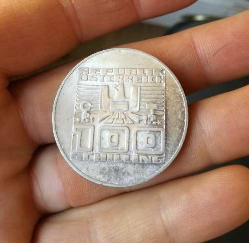 Republik Osterreich 1975 UNC A-UNC Silver 100 Schilling.