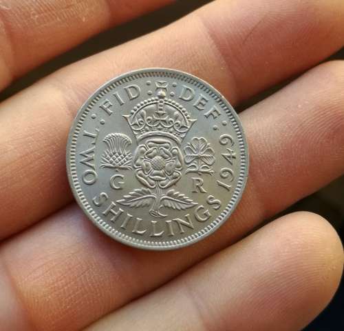 Great Britain 1949 UNC A-UNC Florin Two Shillings.