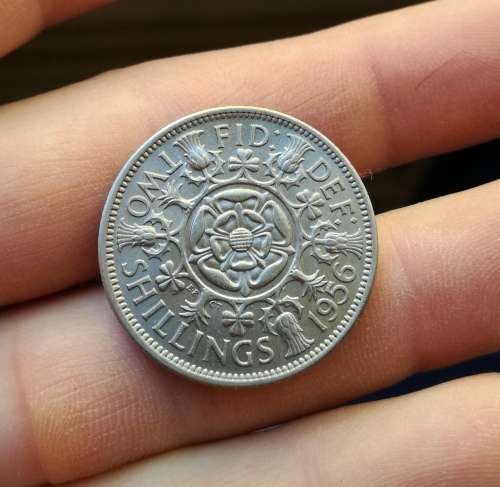 Great Britain 1956 UNC A-UNC Florin Two Shillings.