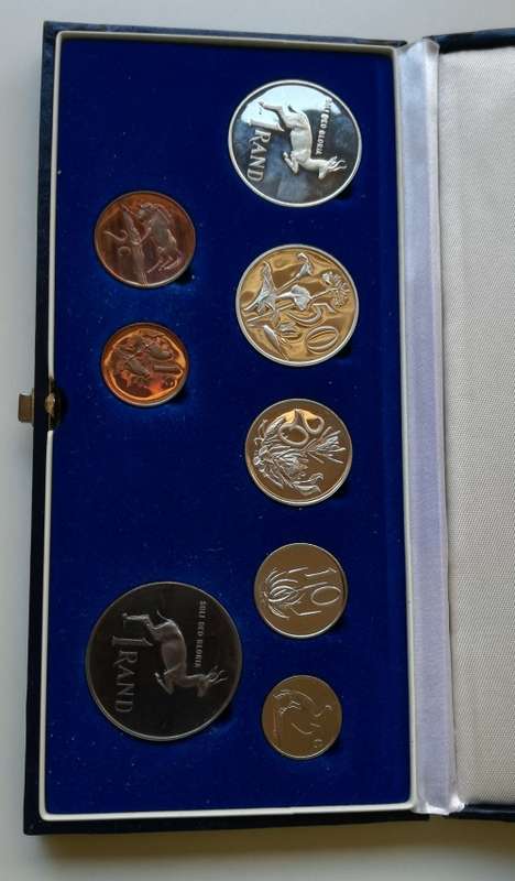 South Africa 1989 proof set with silver one rand.
