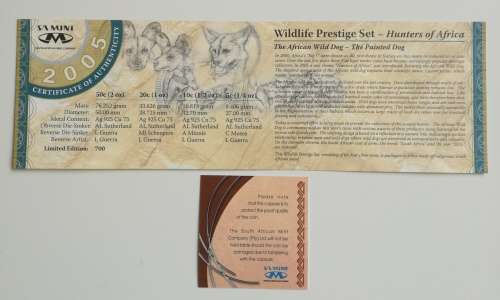 RSA WILDLIFE PRESTIGE SILVER SET. THE AFRICA WILD DOG.