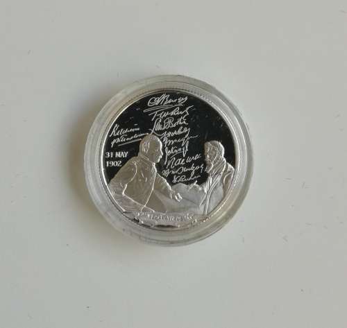Anglo Boer War ( PEACE ) Proof silver medalion. Rare item!!