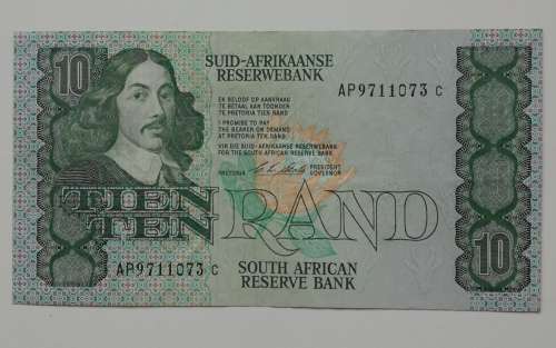 Error South Africa Stalls R10 bank note. ( Off centre )