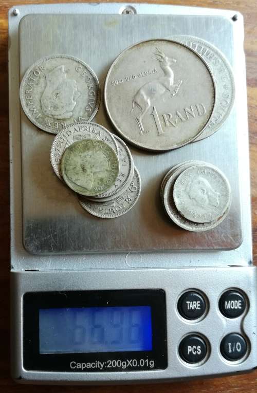 Collection of 80% silver South Africa coins.66.96 grams.