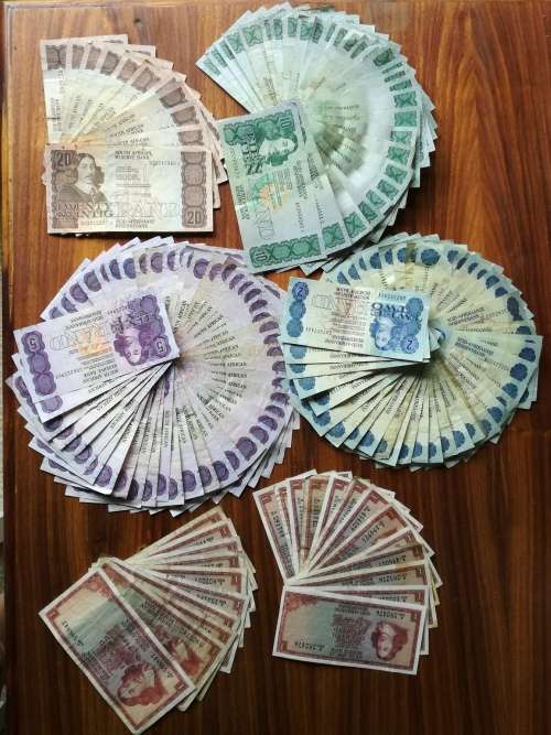 South Africa collection of 157 old bank notes. Nice collection!!!