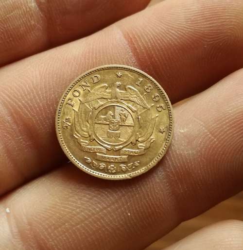 ZAR Paul Kruger 1895 Gold half pond.