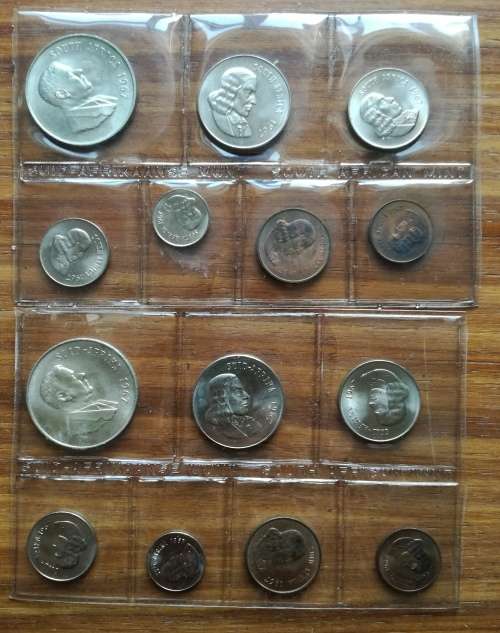 South Africa 1967 Silver one rand Afrikaans and English UNC Mint packs.