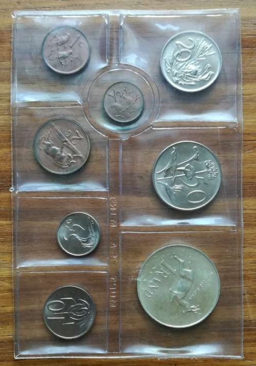 South Africa 1973 Silver one rand UNC mint pack.