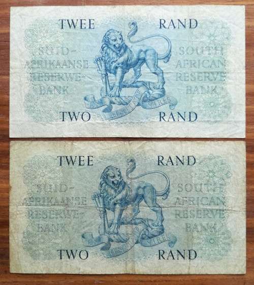South Africa collection of 2 G. Rissik Two rand bank notes.
