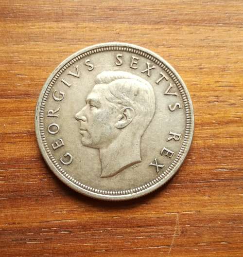 South Africa 1948 Silver 5 Shillings.