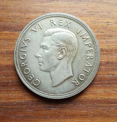 South Africa 1947 Silver 5 Shillings.