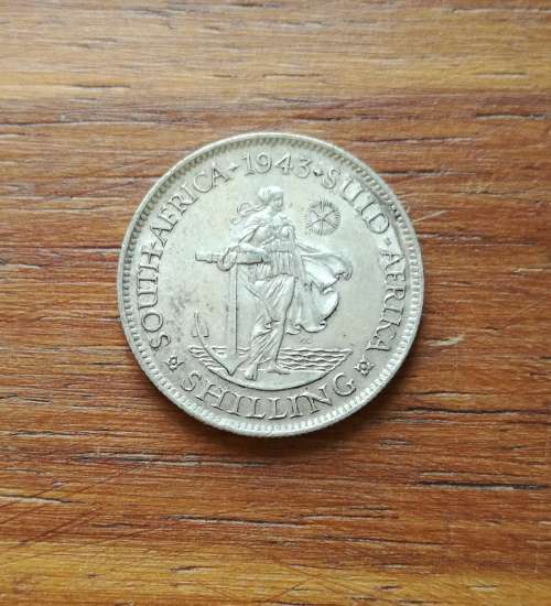 South Africa 1943 Silver Shilling. Good condition.