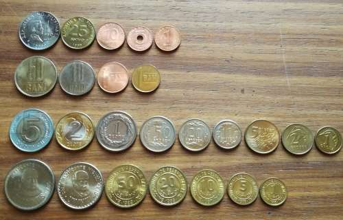 Collection of UNC-AUNC coins from around the world.