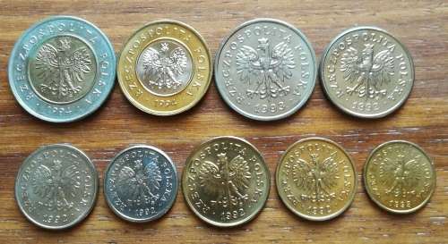 Collection of UNC-AUNC coins from around the world.