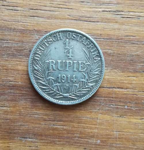 Deutsch Ostafrika silver 1914J 1/4 Rupie.