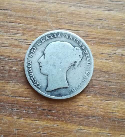 Great Britain 1859 Silver Shilling.