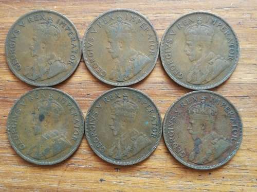 South Africa 1926,27,31,32,33 and 1934 Full Penny`s.
