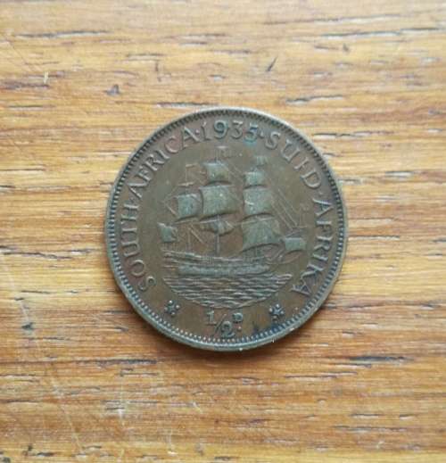 South Africa 1935 Half Penny. Better grade.