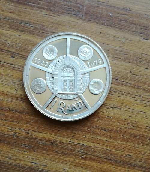 South Africa 1974 UNC / PROOF Silver one rand.