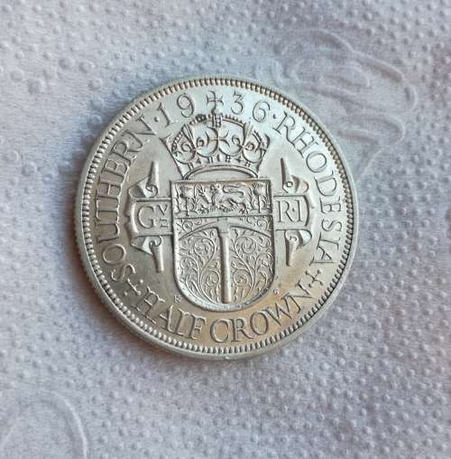 Southern Rhodesia 1936 UNC-AUNC Silver Half Crown. Nice coin!!