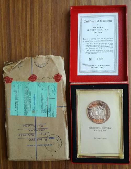 Rhodesia History Medallion volume Three. Silver.