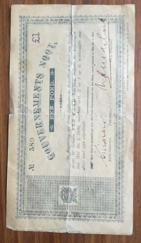 ZAR 1900 Gouvernements noot £1.