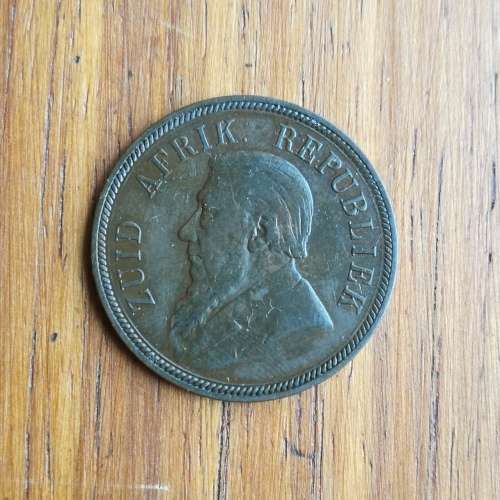 ZAR Paul Kruger 1893 Penny. Rare date.