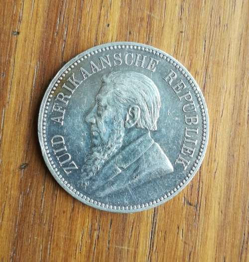 ZAR Paul Kruger 1892 Single Shaft Five Shillings. 5 Shillings.