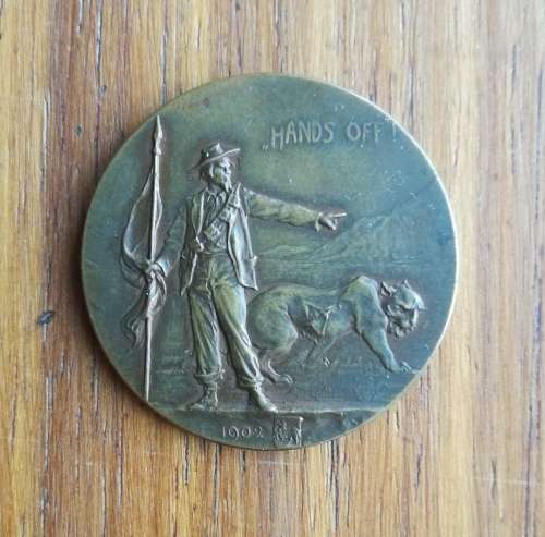 ZAR Boer War Paul Kruger 1902 Hands off Medal. Rare item.
