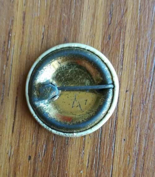 Paul Kruger vintage tin pin brooch.