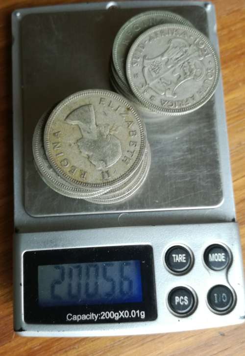 South Africa collection of 18 silver two Shillings. 200.56 grams.