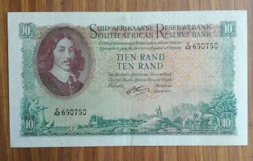 South Africa CL.Stals old Tien Rand Bank note. C42