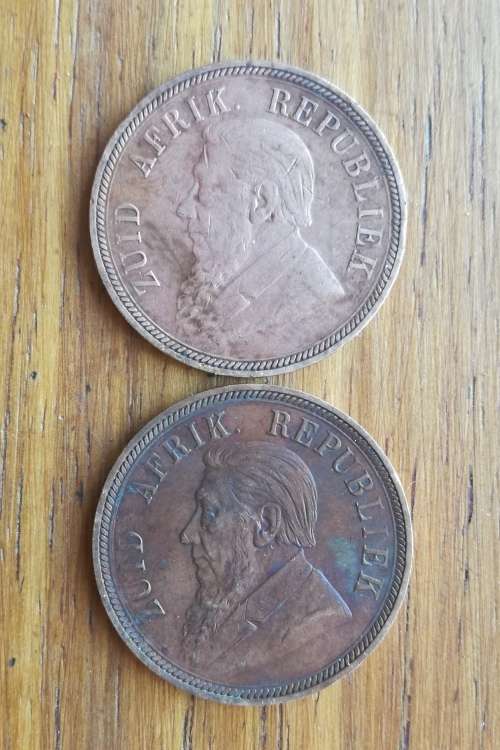 ZAR Paul Kruger 1898 Collection of 2 Penny`s.