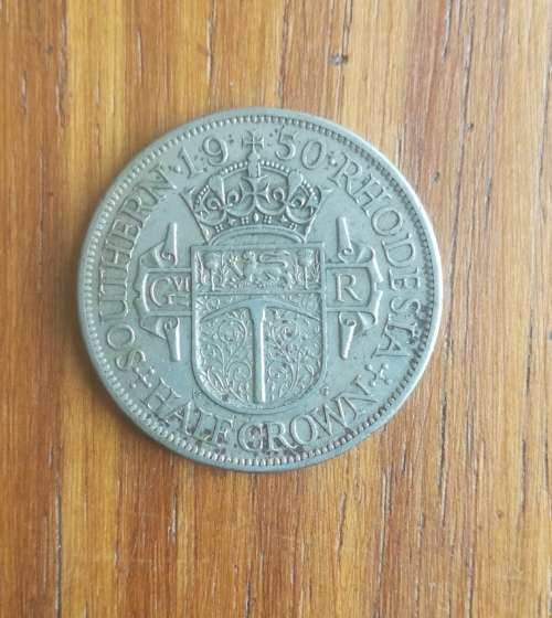 Southern Rhodesia 1950 Half crown.
