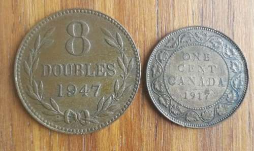 Collection of 22 old copper coins from around the world. Some good.