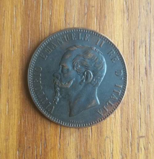 Italy 1867M A-UNC 10 Centesimi. Nice coin!!