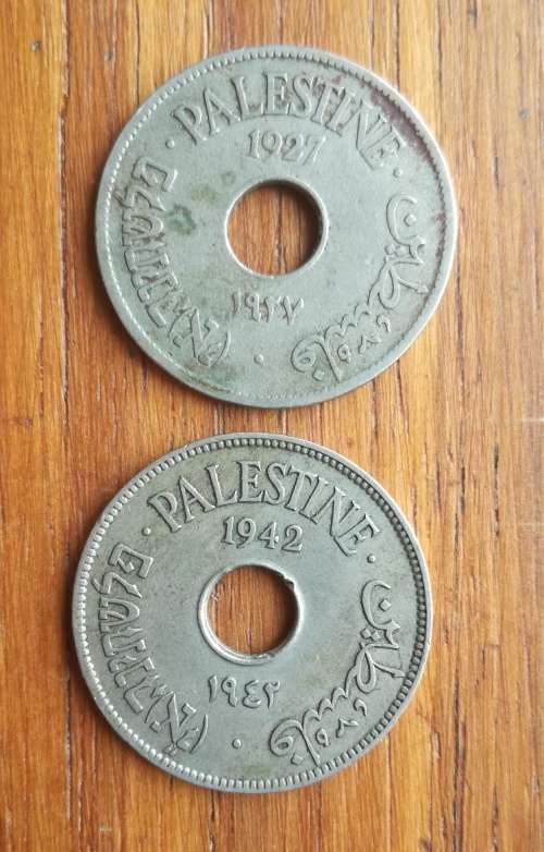 Palestine 1927 and 1942 10 Mils