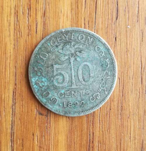 Ceylon 1892 Queen Victoria 50 cent`s.