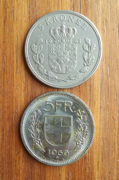 Danmark and Helvetica collection of 2 nice coins.
